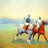 Polo For Peace - Oil On Canvas Paintings - By Abid Khan, Impressionism Painting Artist