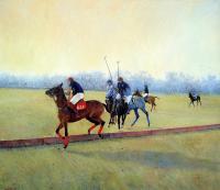 Polo For Peace - Oil On Canvas Paintings - By Abid Khan, Impressionism Painting Artist