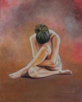 Feeling Lonely - Oil Paintings - By Mahesh Pendam, Realism Painting Artist