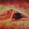 Lying Beauty - Oil Paintings - By Mahesh Pendam, Impressionism Painting Artist