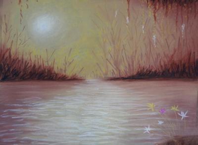 Landscape - Summer Lake - Pastel