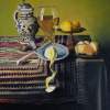 Still Life With Wine Glass - Oil Paintings - By Mahesh Pendam, Realism Painting Artist