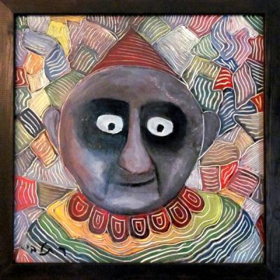 Painting - Old Clown - Oil On Wood