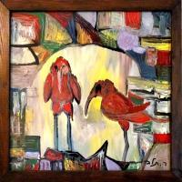 Old Birds - Oil On Wood Paintings - By Rafi Talby, Oil Painting Artist
