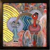 Peretzs Bird - Oil On Wood Paintings - By Rafi Talby, Oil Painting Artist