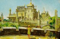 Vorontsovs Palace Alupka - Oil On Canvas Paintings - By Dmitri Ivnitski, Realism Painting Artist
