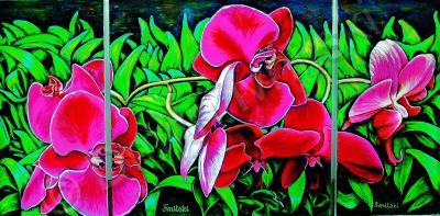 Realism - Orchids - Oil On Canvas