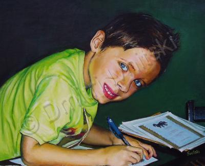 Realism - Grandson - Oil On Canvas