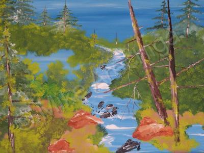 Landscapes - Mountain Stream - Acrylic