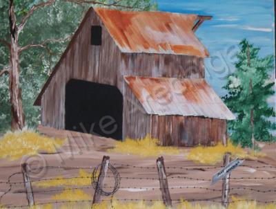 Landscapes - Barn Yard - Acrylic