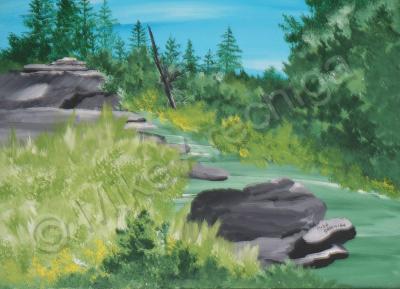 Landscapes - Serenity In The Pines - Acrylic