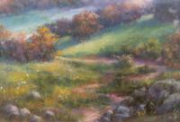 Landscape - Hillside Path - Pastel