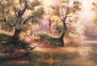 Streamlight 2 - Pastel Paintings - By Bill Puglisi, Impressionistic Painting Artist