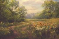 Landscape - Flowering Field - Pastel