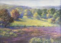 Landscape - Morning Hillside - Pastel