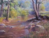 Landscape - A Midsummer Day's Stream - Pastel