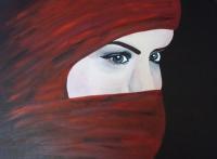 Veiled Beauty - Acrylics Paintings - By Carolin Stocker, Surrealism Painting Artist