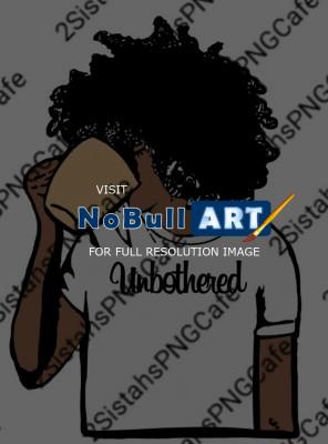 Ebony Beauties - Unbothered Girl Drinking From Coffee Cup - Png Digital