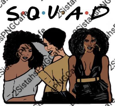 Ebony Beauties - Squad Girlfriends - Png Digital