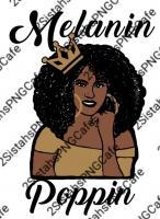 Ebony Beauties - Melanin Poppin With Crown - Png Digital