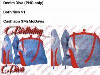 Birthday - Denim Diva - Png Digital