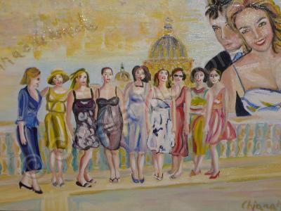 Portraits - Anna E Le Amiche -  Wedding Dream - Oil On Canvas