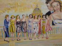 Portraits - Anna E Le Amiche -  Wedding Dream - Oil On Canvas