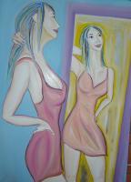 Ritratto Di Afra - Oil On Canvas Paintings - By Chiara Montorsi, Expressionism Painting Artist