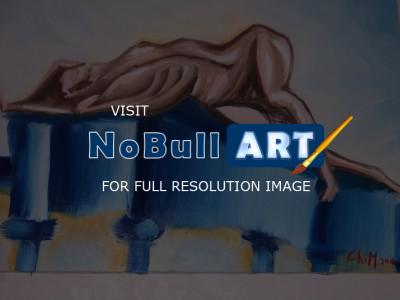 Nudes Paesaggi Del Corpo - Donatella Su Pianoforte Donatella On The Piano - Oil On Canvas