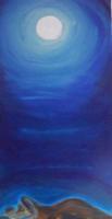 Notte Con Luna - Oil On Canvas Paintings - By Chiara Montorsi, Impressionism Painting Artist
