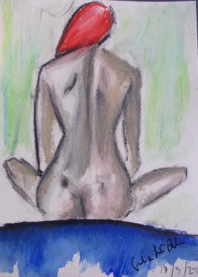 Nudes Paesaggi Del Corpo - Giulia - Watercolour Pastels And Wax