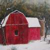 Big Red Barn - Acrylic Paintings - By Stephen Summers, Realism Painting Artist