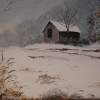 Snow Covered Barn - Acrylic Paintings - By Stephen Summers, Realism Painting Artist