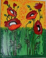 Flowers - Poppies - Acrylic On Canvas