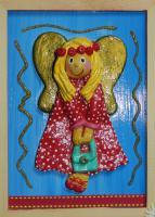 Polka Dot Angel - Salt Dough And Acrylic Other - By Anna Kupis, Inspirational Other Artist