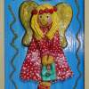 Polka Dot Angel - Salt Dough And Acrylic Other - By Anna Kupis, Inspirational Other Artist