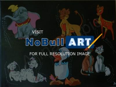 Cartoon - Disney Characters - Acrylic On Canvas