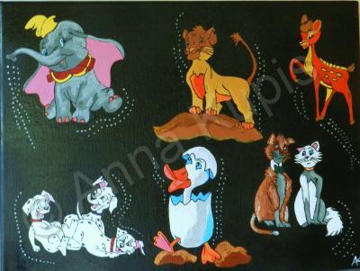 Cartoon - Disney Characters - Acrylic On Canvas