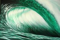 Seascape - Tne Green Wave - Oil On Hardboard