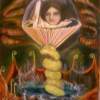 The Messenger - Mixed Media Paintings - By Mistica Caravaggi, Surrealism Painting Artist