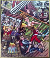Funhouse - Oil On Canvas Paintings - By Douglas Manry, Expressionism Painting Artist
