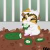 Muffins Cucumbers - Adobe Photoshop 50 Digital - By Rose Rubystone, Chibi Animal Digital Artist