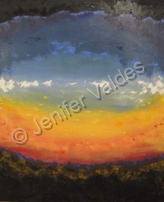 Abstract Landscape - Setting Sky - Oil On Canvas