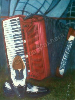 Basotho Still Life - Accordion - Acrylic On Canvas