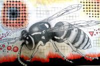 Wasp - Graphite Prisma Drawings - By Taylor Hodge, Abstract Drawing Artist