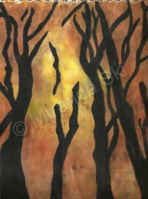 Paintings - Dark Fall - Water Color