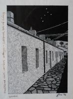 Cullipool Village Street Scotland - Pen And Ink Drawings - By George Docherty, Landscape Drawing Artist