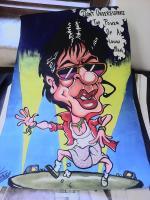 Srk Caricature - Poster Colours Paintings - By Dhruv Poddar, Cartooningcaricature Painting Artist