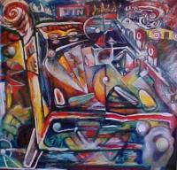 Pinball I - Acryllic Paint Paintings - By Drew Camard, Abstract Painting Artist