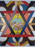 Judaica - Star Of David - Acrylic  Oil On Canvas